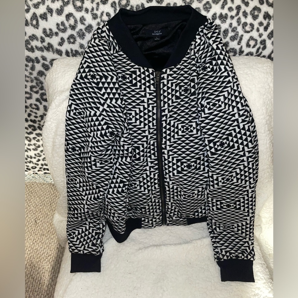 From Iris, zip up bomber jacket, with pockets and soft outside and inside lining